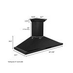 ZLINE 48" Black Stainless Steel Wall Mount Range Hood