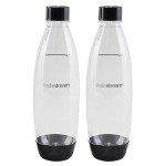 SodaStream 1L Twin Pack Slim Bottles (Black)