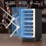 JINJUNYE 15-Inch Dual Zone Wine Cooler