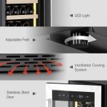 JINJUNYE 15-Inch Dual Zone Wine Cooler