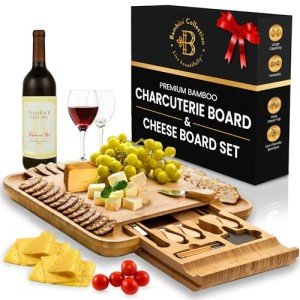 Bamboo Charcuterie Board Gift Set with Accessories