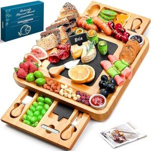 Easoger Large Bamboo Charcuterie Board Set