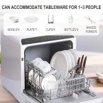 Compact Countertop Dishwasher with Built-In Water Tank