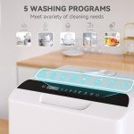Compact Portable Dishwasher with 5 Washing Programs