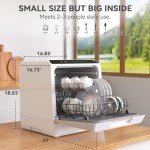 Compact Portable Dishwasher with 5 Washing Programs