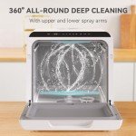 Compact Portable Dishwasher with 5 Washing Programs