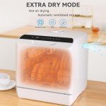 Compact Portable Dishwasher with 5 Washing Programs