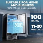 Coolski Under Counter Ice Maker, 100LBS Daily Capacity