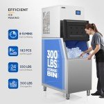 ROVSUN 550LBS Ice Maker with 300LBS Bin