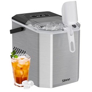 Portable Stainless Steel Ice Maker with Carry Handle