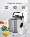 Portable Stainless Steel Ice Maker with Carry Handle