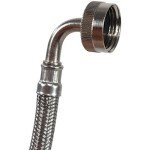Dishwasher Hose with 90° Elbow, 6ft Stainless Steel