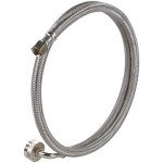 Dishwasher Hose with 90° Elbow, 6ft Stainless Steel