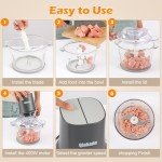 Qinkada Electric Food Processor with 2 Bowls