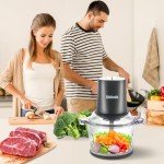 Qinkada Electric Food Processor with 2 Bowls