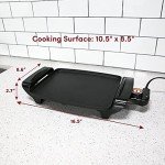Elite Gourmet Electric Non-Stick Griddle, 10.5"x8.5
