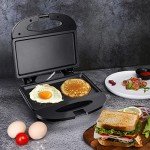 Aigostar Compact Non-Stick Sandwich Maker Black