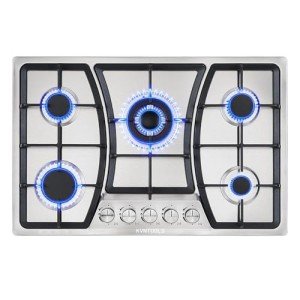 KVNTOOLS 30” Stainless Steel 5-Burner Gas Cooktop