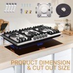 36" Stainless Steel Gas Cooktop with 5 Burners