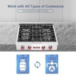 30 Inch Stainless Steel Gas Cooktop with 4 Burners