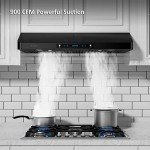 IKTCH 30" Black Under Cabinet Range Hood 900 CFM
