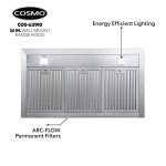 COSMO 36" Wall Mount Range Hood with LED Lights