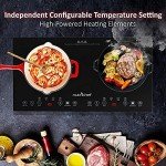 NutriChef Portable Double Induction Cooktop - 1800W