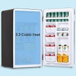 Comfee Retro Mini Refrigerator - 3.3 Cu. Ft. Black