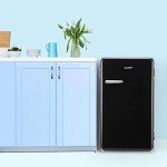 Comfee Retro Mini Refrigerator - 3.3 Cu. Ft. Black