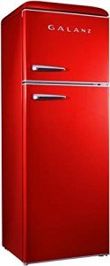 Galanz Dual Door Retro Red Refrigerator, 12 Cu Ft