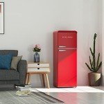 Galanz Dual Door Retro Red Refrigerator, 12 Cu Ft