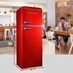 Galanz Dual Door Retro Red Refrigerator, 12 Cu Ft