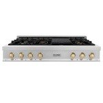 ZLINE 48" Porcelain Gas Rangetop with Gold Accents