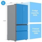 DYTesa 33 Inch French Door Refrigerator with Bottom Freezer
