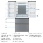 DYTesa 33 Inch French Door Refrigerator with Bottom Freezer