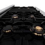 ZLINE 48" Porcelain Gas Rangetop with Gold Accents