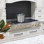 ZLINE 48" Porcelain Gas Rangetop with Gold Accents