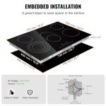 VEVOR 30-Inch Electric Stove Top with 5 Burners