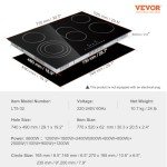 VEVOR 30-Inch Electric Stove Top with 5 Burners