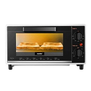COMFEE' 2-Slice Mini Toaster Oven, Black/White