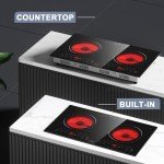 Hobsir 2 Burner Electric Cooktop with Touch Screen