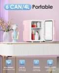 Cute Mini Fridge with Mirror Light for Skin Care