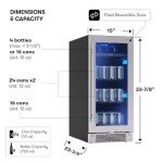 Zephyr Brisas 15" Slim Beverage Cooler & Fridge