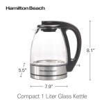 Hamilton Beach Glass Electric Kettle, 1L