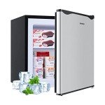 BANGSON 1.1 Cu.ft Compact Upright Freezer - Silver