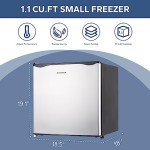 BANGSON 1.1 Cu.ft Compact Upright Freezer - Silver