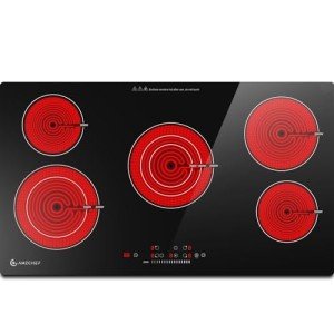 AMZCHEF 36" Electric Cooktop with 5 Burners