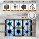 SIMOE 36-Inch Gas Cooktop with 6 Burners
