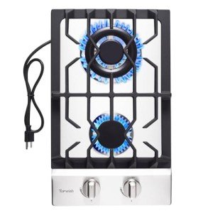 TOPWISH 2-Burner Stainless Steel Gas Cooktop