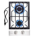 TOPWISH 2-Burner Stainless Steel Gas Cooktop